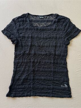 Apt. 9 gothic lace ruffle sheer top